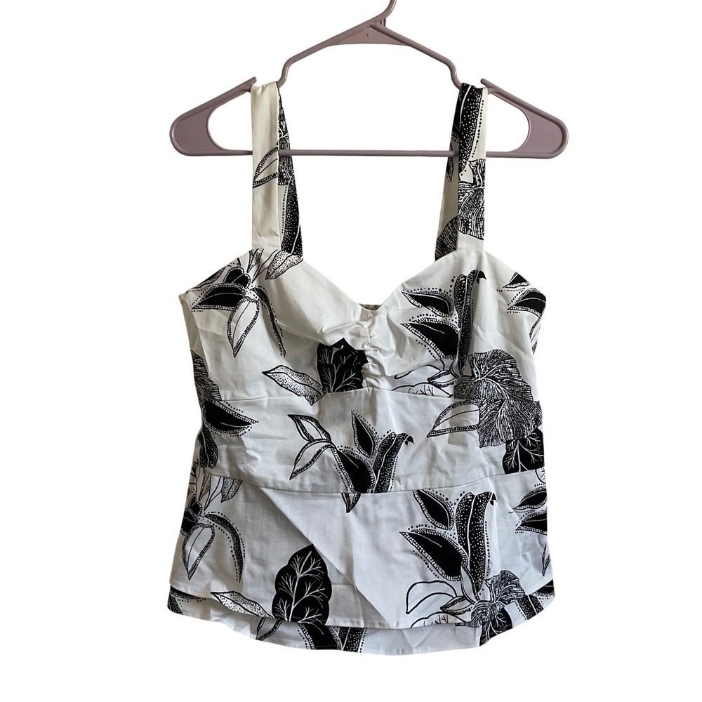 WHBM Flutter Hem Bodice Floral Feminine Minimalist Blouse - Size 8 - NEW